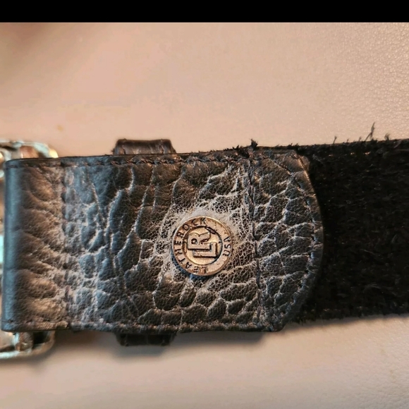 Leatherock Genuine Leather Black Belt Turquoise Silver Rectangle Buckle Belt - Picture 11 of 11